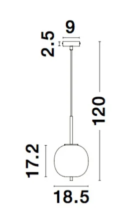 Nova Luce 9624074 LATO Pendelleuchte 18,5cm Schwarz Opal E14