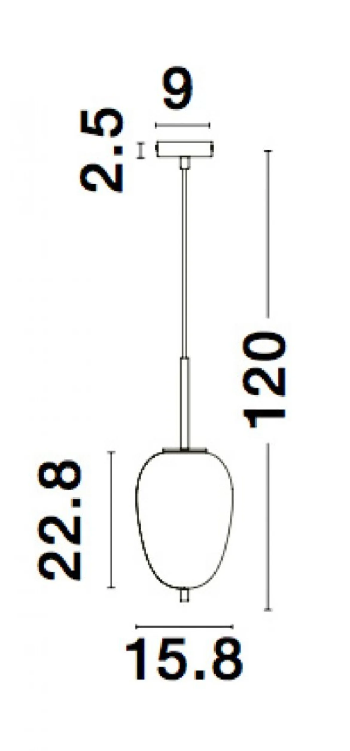Nova Luce 9624076 LATO Pendelleuchte 15,8cm Schwarz Opal E14