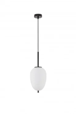Nova Luce 9624076 LATO Pendelleuchte 15,8cm Schwarz Opal E14