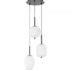 Nova Luce 9624078 LATO Pendelleuchte rund 3-flammig Schwarz Opal E14