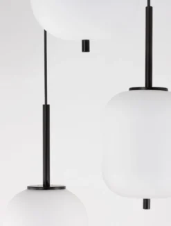 Nova Luce 9624078 LATO Pendelleuchte rund 3-flammig Schwarz Opal E14