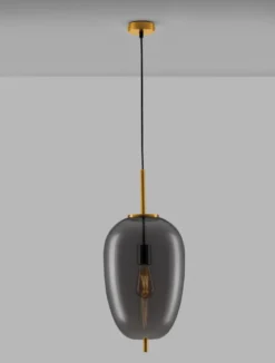 Nova Luce 9624081 LATO Pendelleuchte 27cm Gold Rauchglas E27