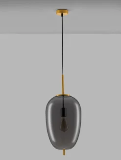 Nova Luce 9624081 LATO Pendelleuchte 27cm Gold Rauchglas E27