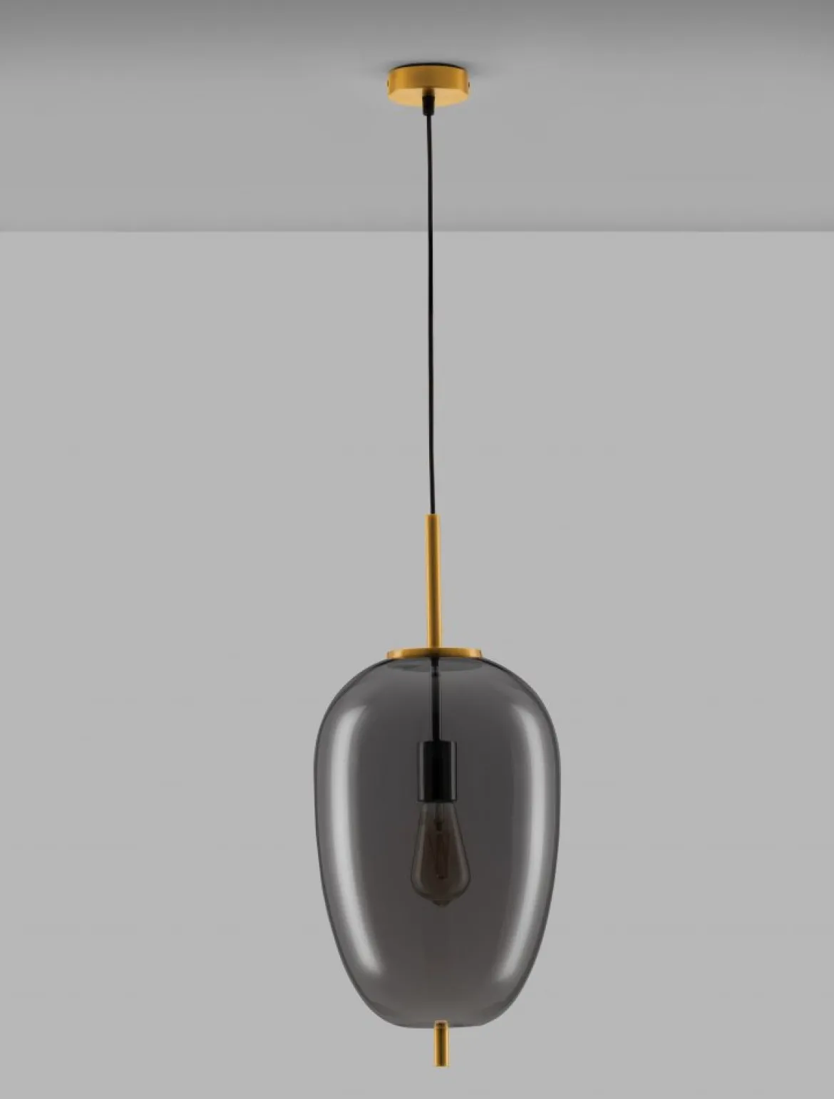 Nova Luce 9624081 LATO Pendelleuchte 27cm Gold Rauchglas E27