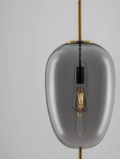 Nova Luce 9624081 LATO Pendelleuchte 27cm Gold Rauchglas E27