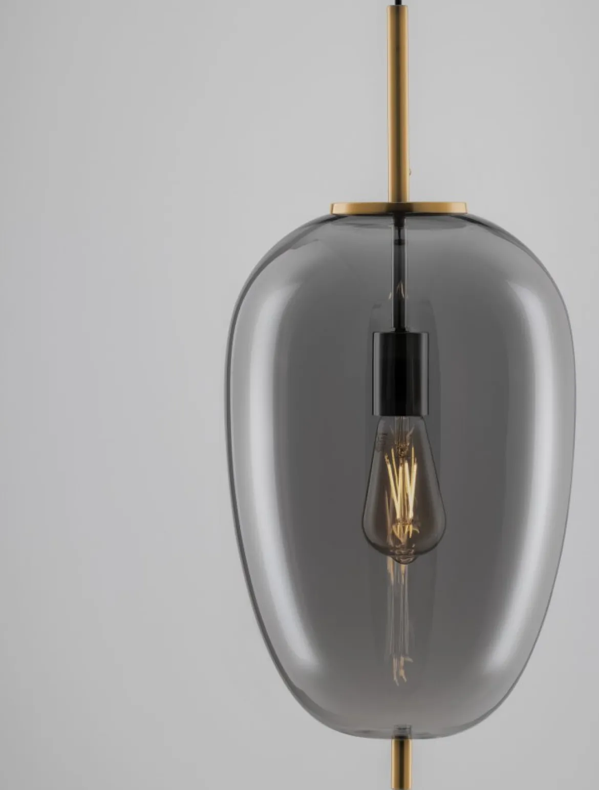 Nova Luce 9624081 LATO Pendelleuchte 27cm Gold Rauchglas E27