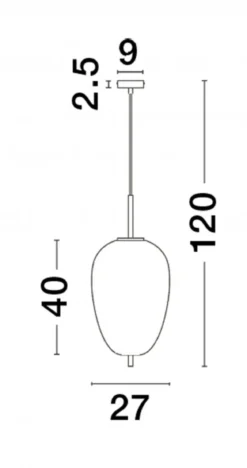 Nova Luce 9624081 LATO Pendelleuchte 27cm Gold Rauchglas E27
