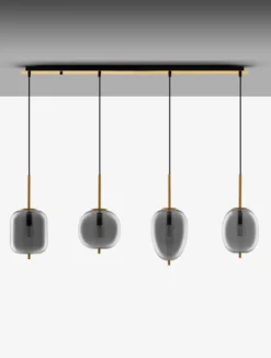 Nova Luce 9624083 LATO Pendelleuchte 4-flammig Gold Rauchglas E27