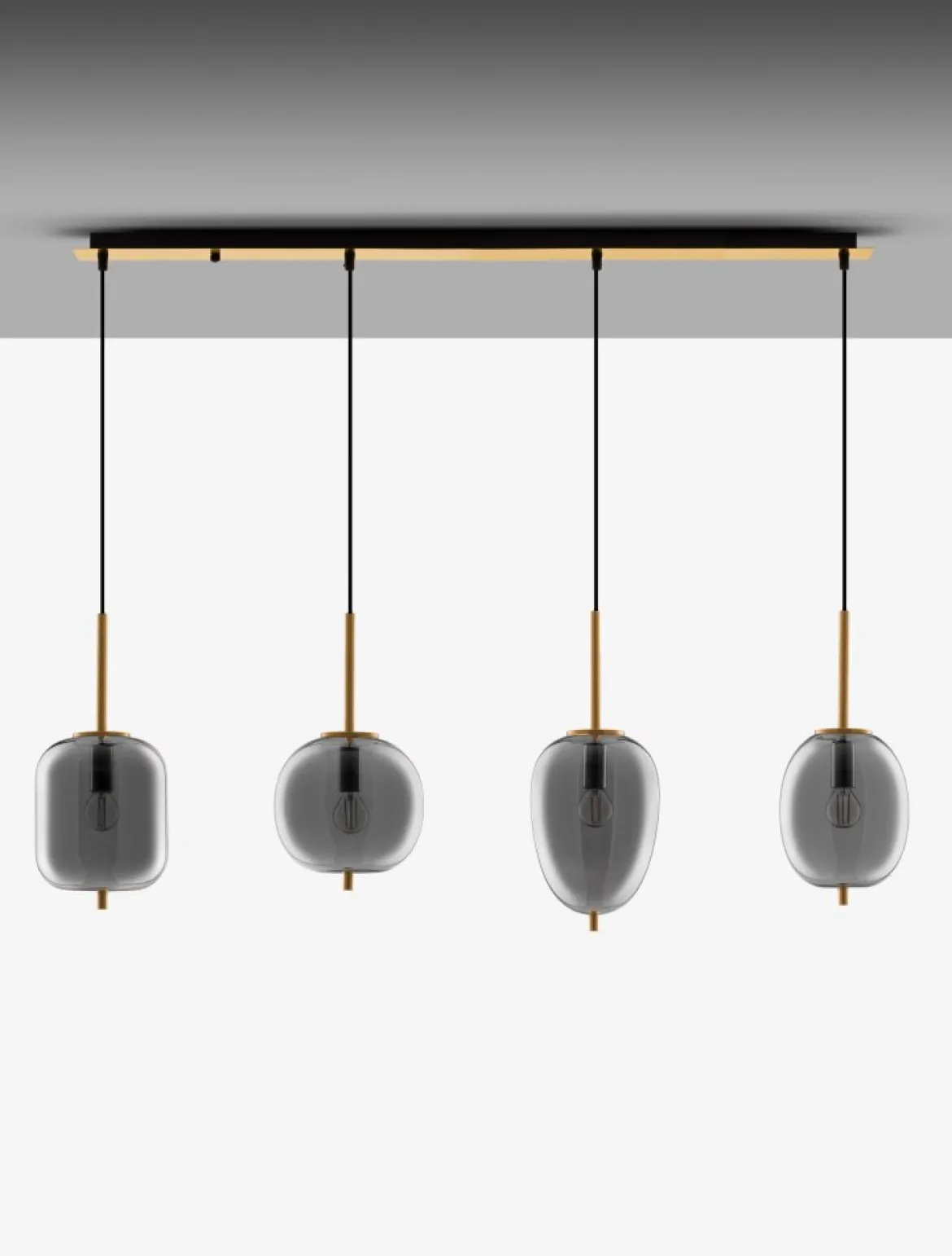 Nova Luce 9624083 LATO Pendelleuchte 4-flammig Gold Rauchglas E27