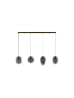 Nova Luce 9624083 LATO Pendelleuchte 4-flammig Gold Rauchglas E27