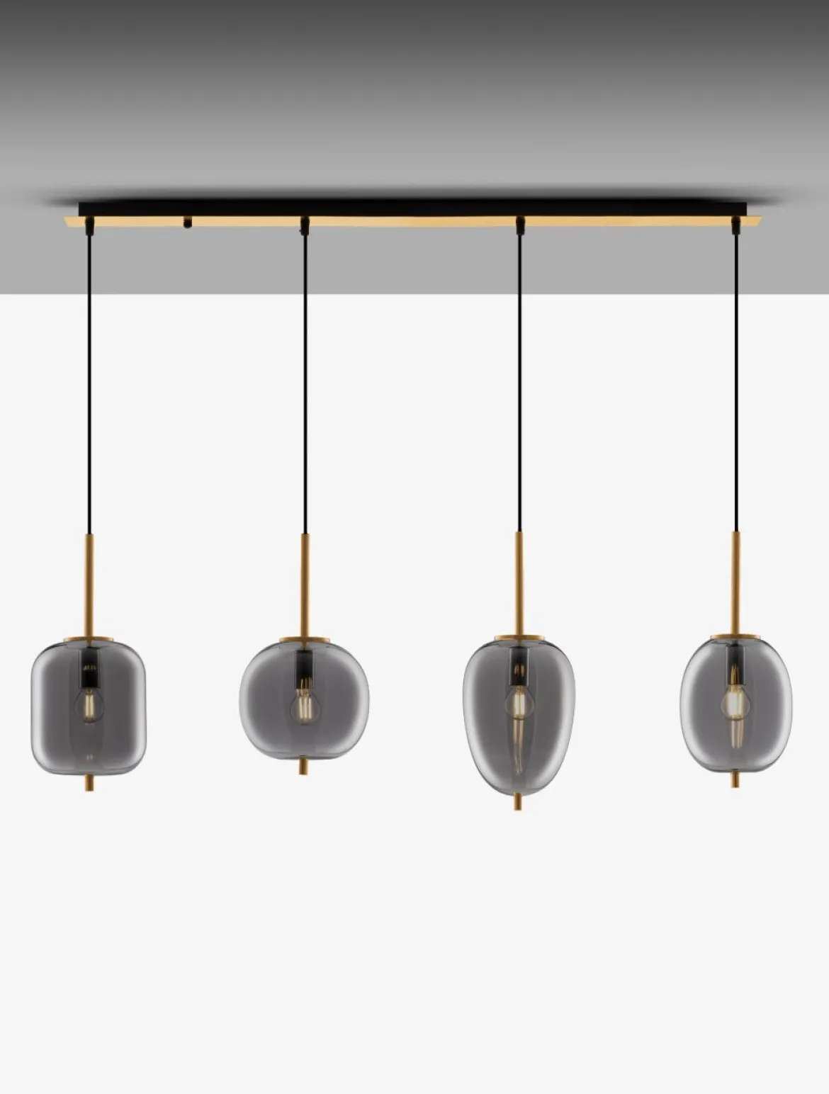 Nova Luce 9624083 LATO Pendelleuchte 4-flammig Gold Rauchglas E27