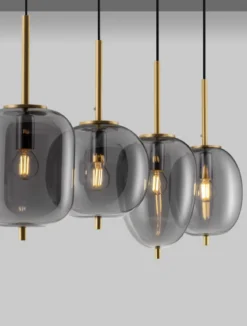 Nova Luce 9624083 LATO Pendelleuchte 4-flammig Gold Rauchglas E27