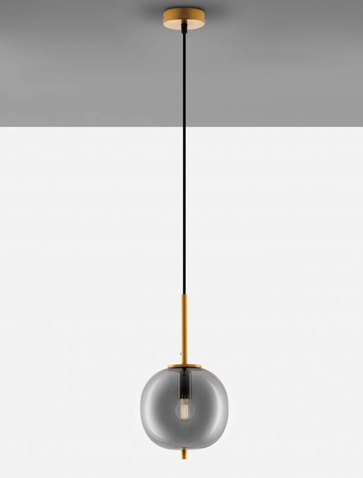 Nova Luce 9624096 LATO Pendelleuchte 18,5cm Gold Rauchglas E14