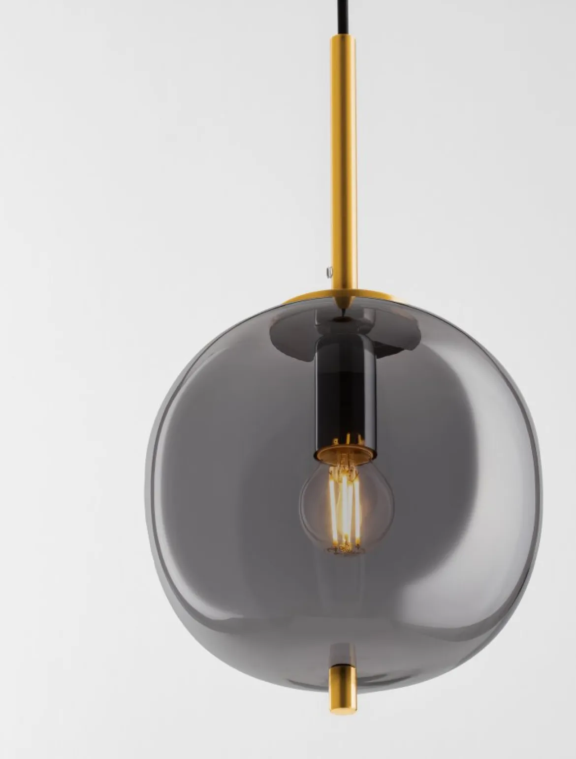 Nova Luce 9624096 LATO Pendelleuchte 18,5cm Gold Rauchglas E14