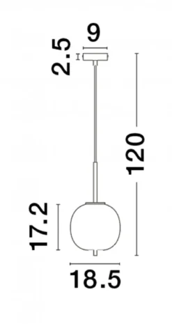 Nova Luce 9624096 LATO Pendelleuchte 18,5cm Gold Rauchglas E14
