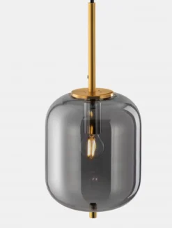 Nova Luce 9624097 LATO Pendelleuchte 16,5cm Gold Rauchglas E14