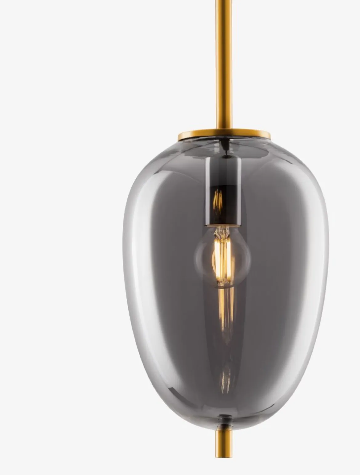 Nova Luce 9624098 LATO Pendelleuchte 15,8cm Gold Rauchglas E14