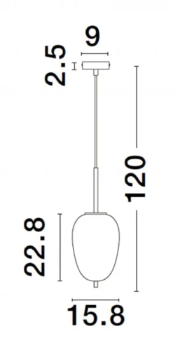 Nova Luce 9624098 LATO Pendelleuchte 15,8cm Gold Rauchglas E14