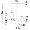 Nova Luce 9624099 LATO Pendelleuchte 3-flammig Schwarz Opal E14