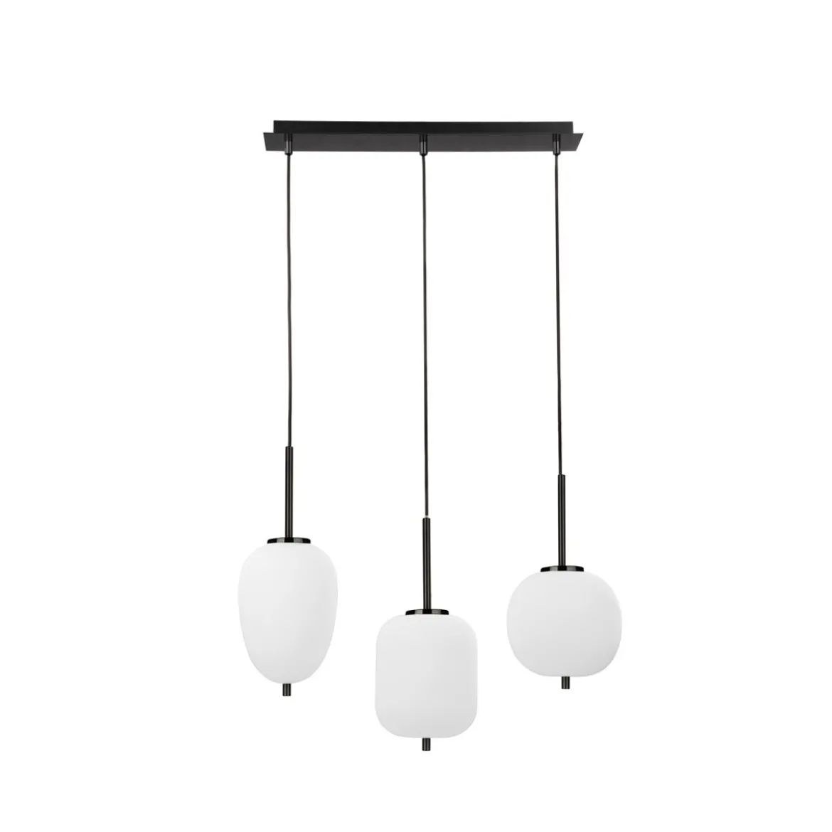 Nova Luce 9624099 LATO Pendelleuchte 3-flammig Schwarz Opal E14