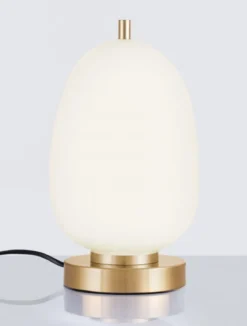 Nova Luce 9624088 LATO Tischleuchte 28cm Gold Opal E14