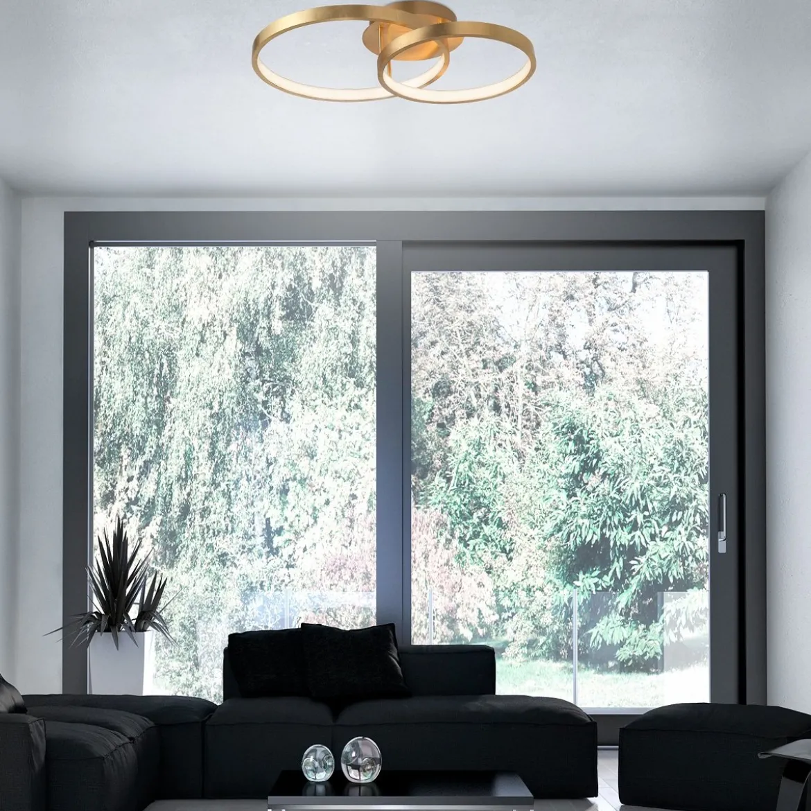 Nova Luce 8100282 LEON LED Deckenleuchte 2-flammig 3000K Blattgold
