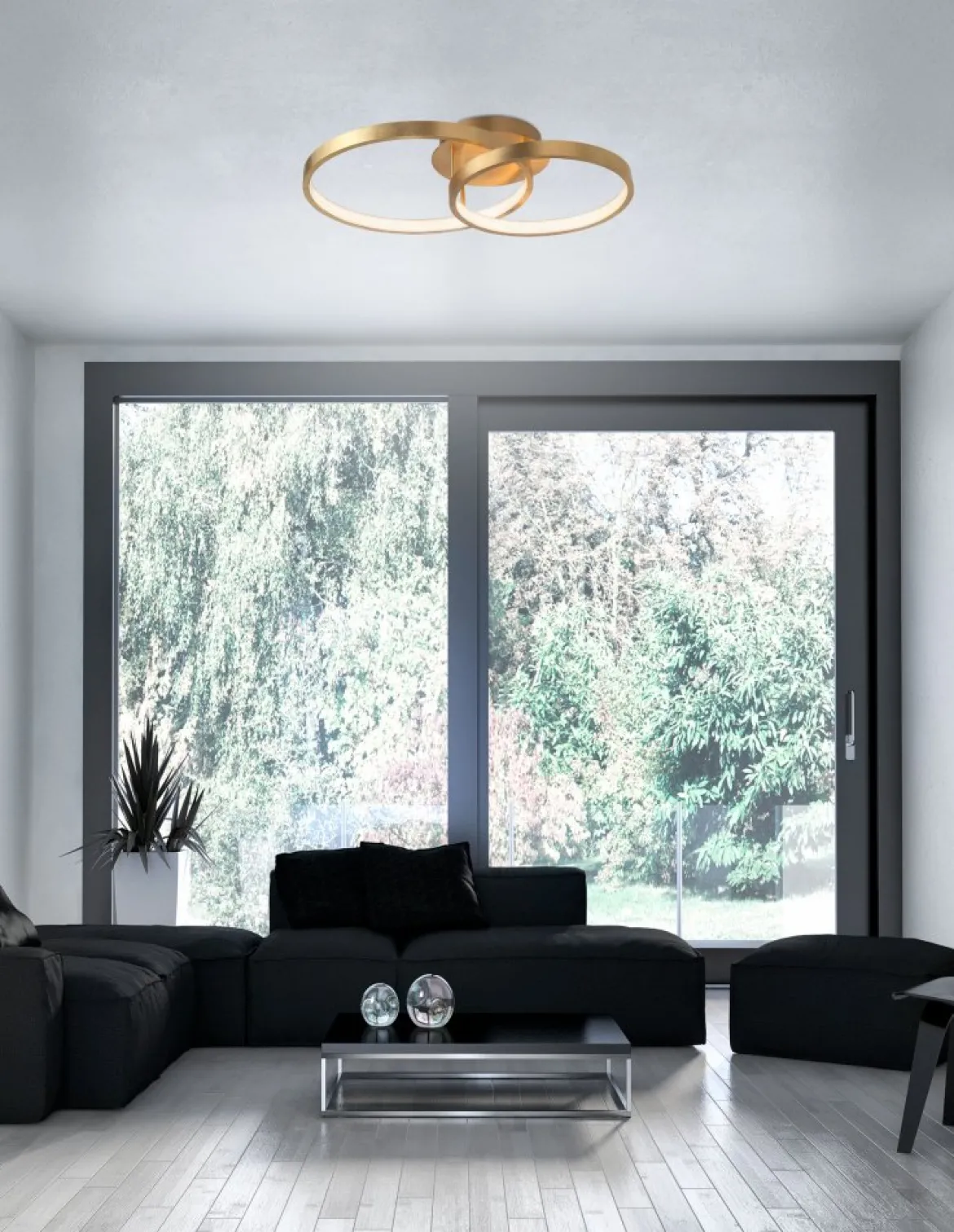 Nova Luce 8100282 LEON LED Deckenleuchte 2-flammig 3000K Blattgold