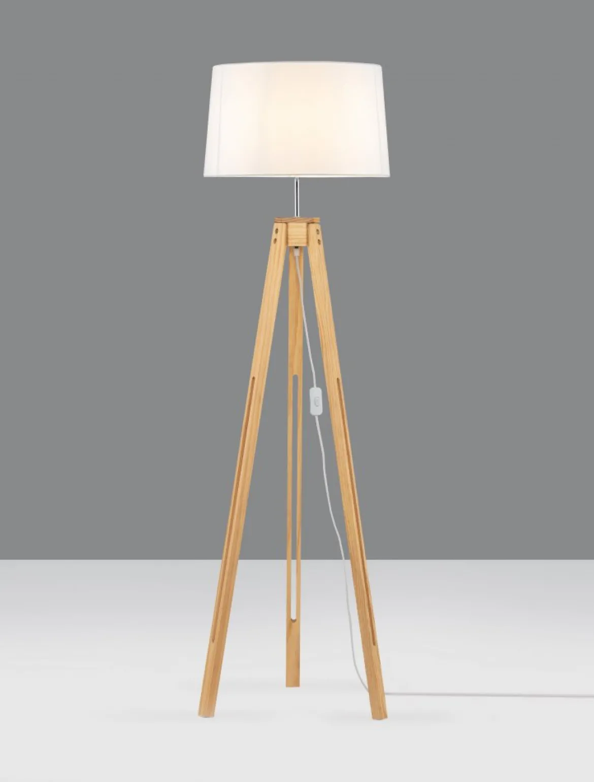 Nova Luce 9050165 LE ROY Stehlampe Naturholz Weiss E27 145cm
