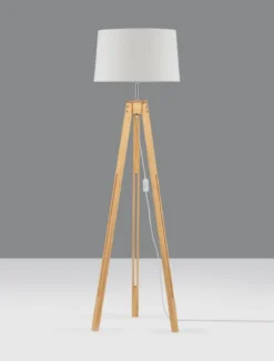 Nova Luce 9050165 LE ROY Stehlampe Naturholz Weiss E27 145cm