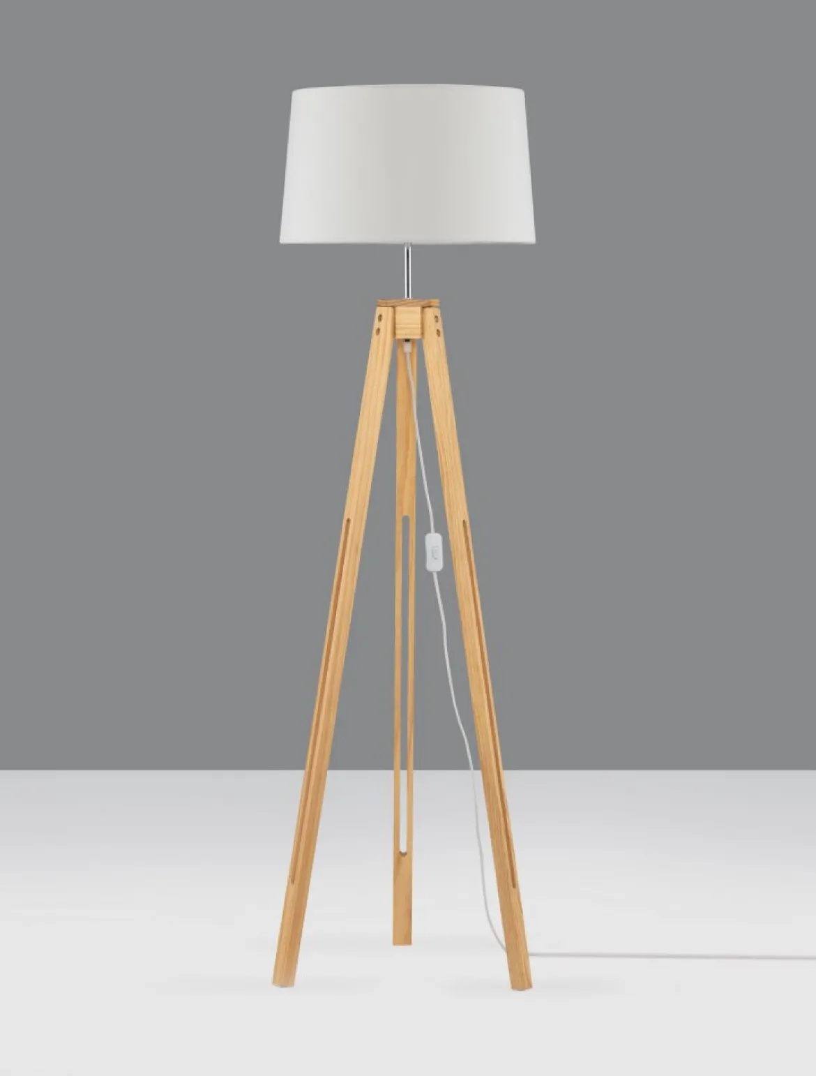 Nova Luce 9050165 LE ROY Stehlampe Naturholz Weiss E27 145cm
