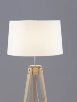 Nova Luce 9050165 LE ROY Stehlampe Naturholz Weiss E27 145cm