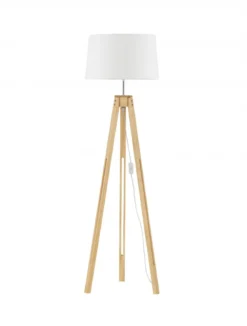 Nova Luce 9050165 LE ROY Stehlampe Naturholz Weiss E27 145cm