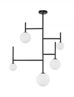 Nova Luce 9043304 LICATO Pendelleuchte 5-flammig Schwarz Weiss G9