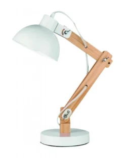Nova Luce 671601 LILA E27 Tischleuchte Weiss Naturholz