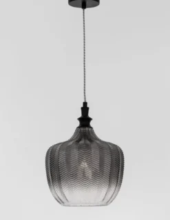 Nova Luce 9191242 LONI Pendelleuchte Schwarz Rauchglas E27