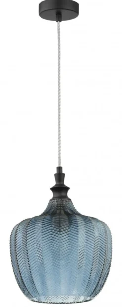 Nova Luce 9191243 LONI Pendelleuchte Schwarz Blau E27