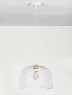 Nova Luce 9555802 LYRON Pendelleuchte Naturholz Weiss E27