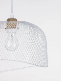 Nova Luce 9555802 LYRON Pendelleuchte Naturholz Weiss E27