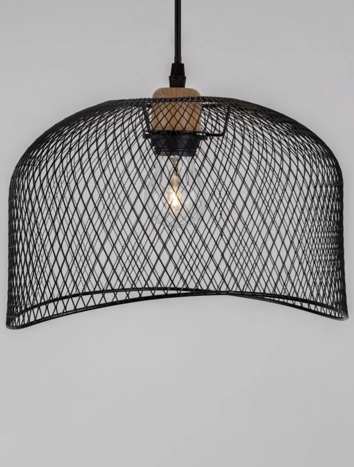 Nova Luce 9555803 LYRON Pendelleuchte Naturholz Schwarz E27