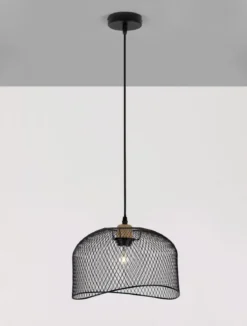 Nova Luce 9555803 LYRON Pendelleuchte Naturholz Schwarz E27
