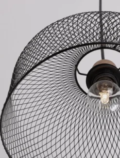 Nova Luce 9555803 LYRON Pendelleuchte Naturholz Schwarz E27