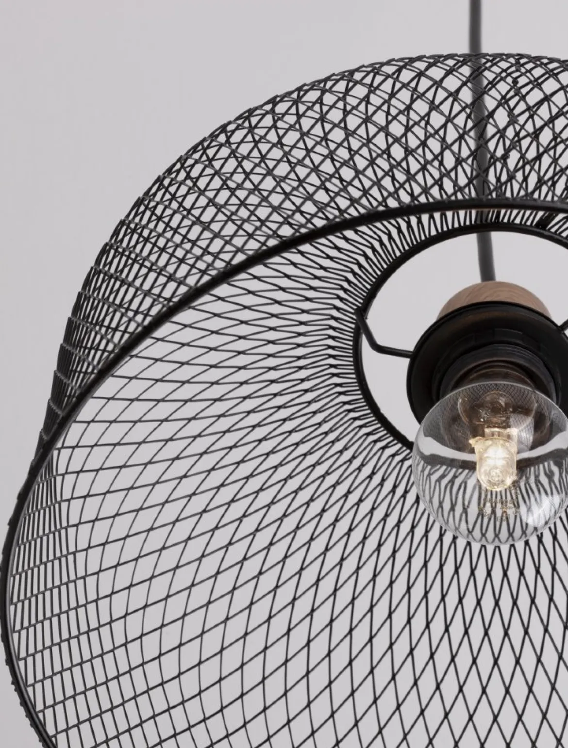Nova Luce 9555803 LYRON Pendelleuchte Naturholz Schwarz E27