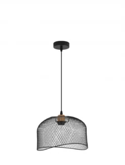 Nova Luce 9555803 LYRON Pendelleuchte Naturholz Schwarz E27