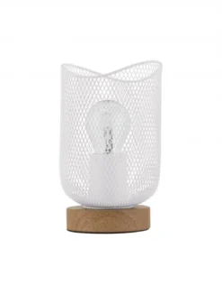 Nova Luce 9555800 LYRON Tischleuchte Naturholz Weiss E27
