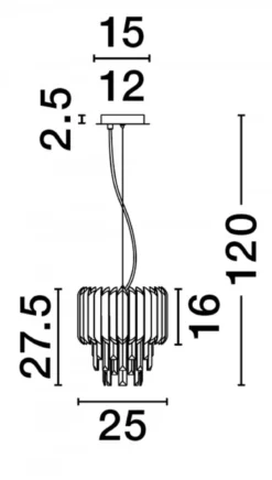 Nova Luce 9824070 MAGNOLIA Pendelleuchte 1-flammig Chrom E14