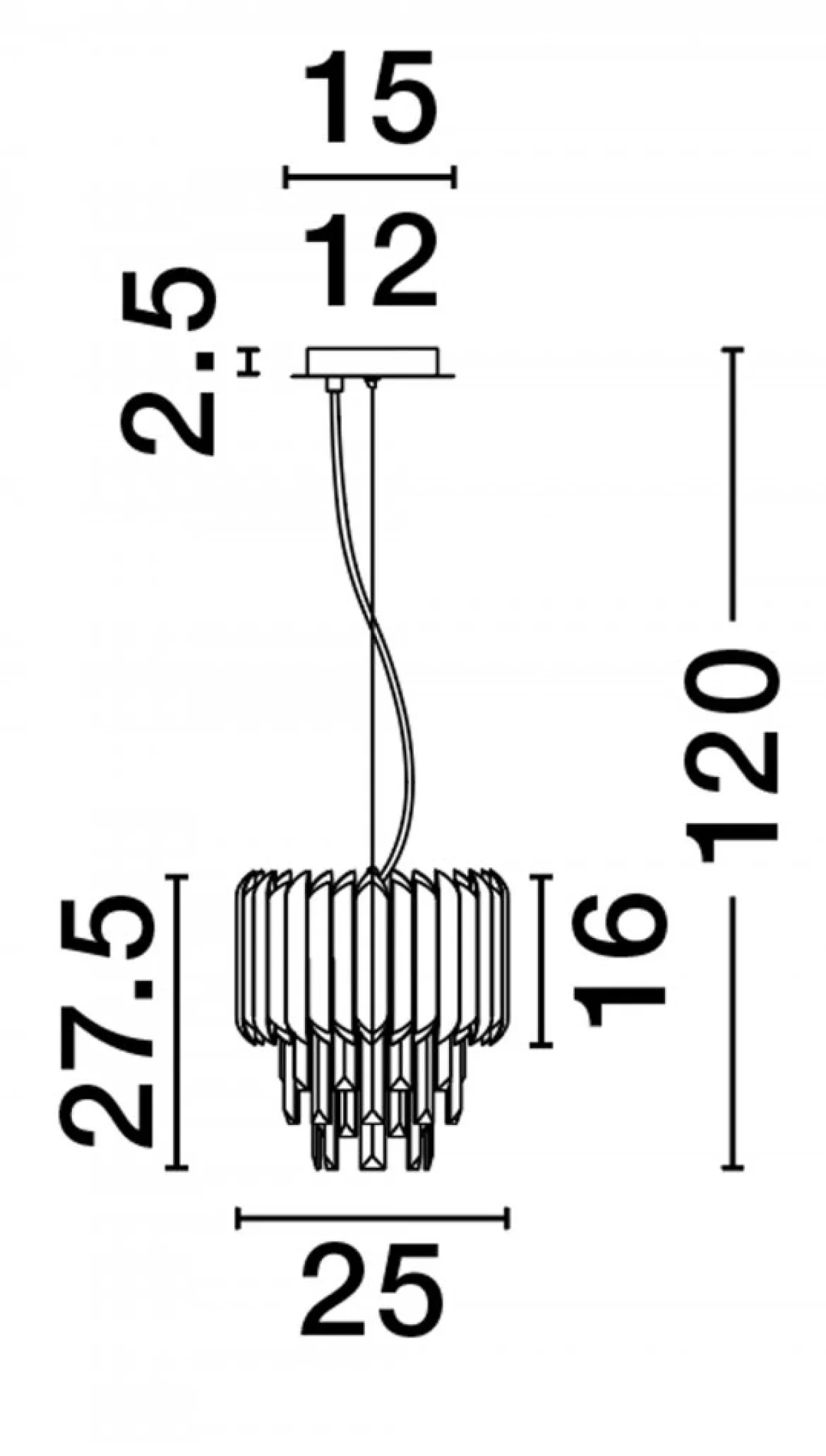 Nova Luce 9824070 MAGNOLIA Pendelleuchte 1-flammig Chrom E14