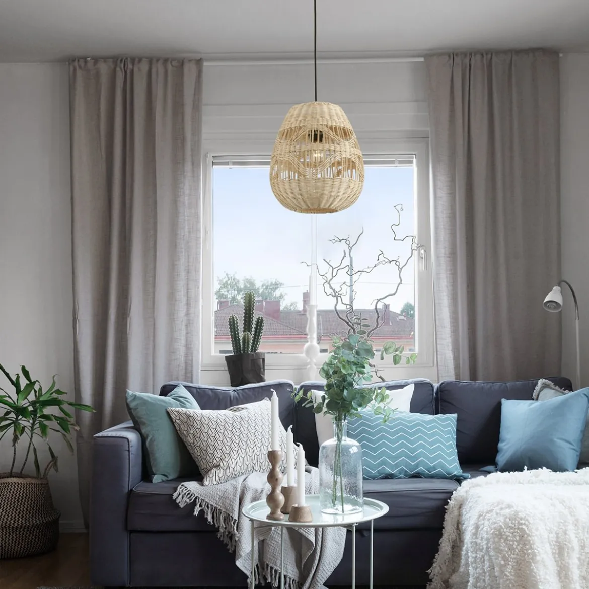 Nova Luce 9586501 MARLO Pendelleuchte 30cm Natur E27