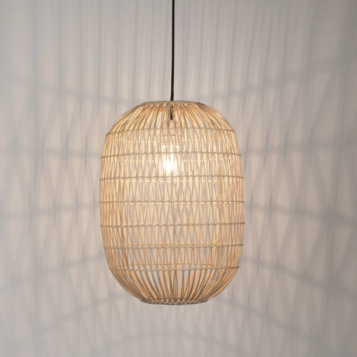 Nova Luce 9586766 MELODY Pendelleuchte 42x30cm Natur E27