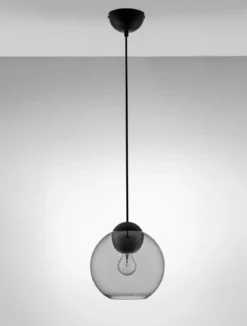 Nova Luce 9009241 MIDORI Pendelleuchte 1-flammig Schwarz Grau E27