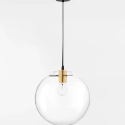 Nova Luce 9416925 MIRALE Pendelleuchte 25cm Schwarz Gold Transparent E27
